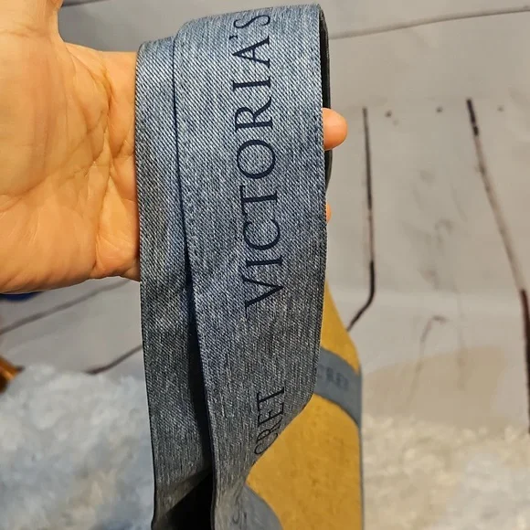 Victoria's Secret Blue ,tan  Tote Bag with Beachy‎ Vibe - Picture 8 of 9